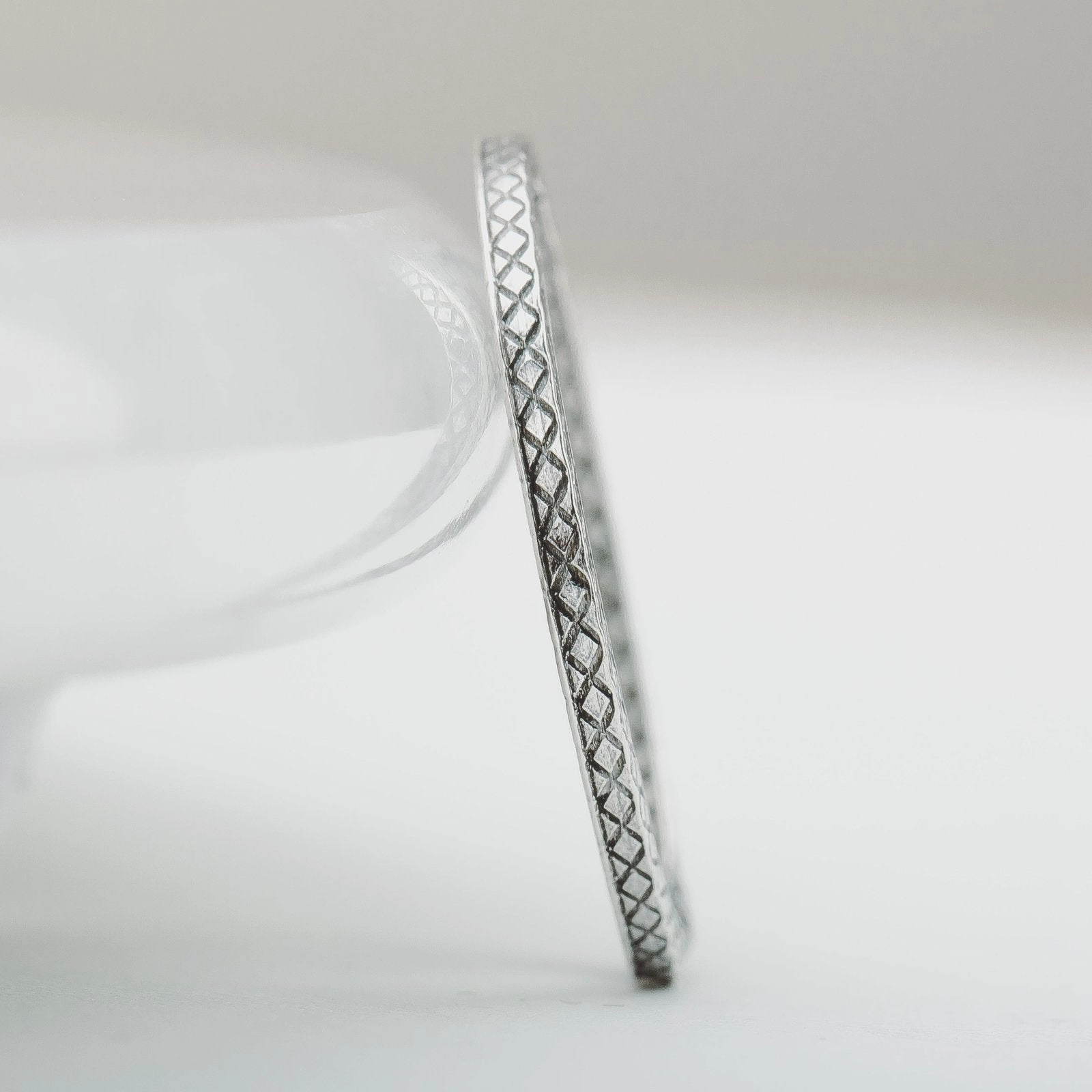 Cross Hatched Stacking Ring