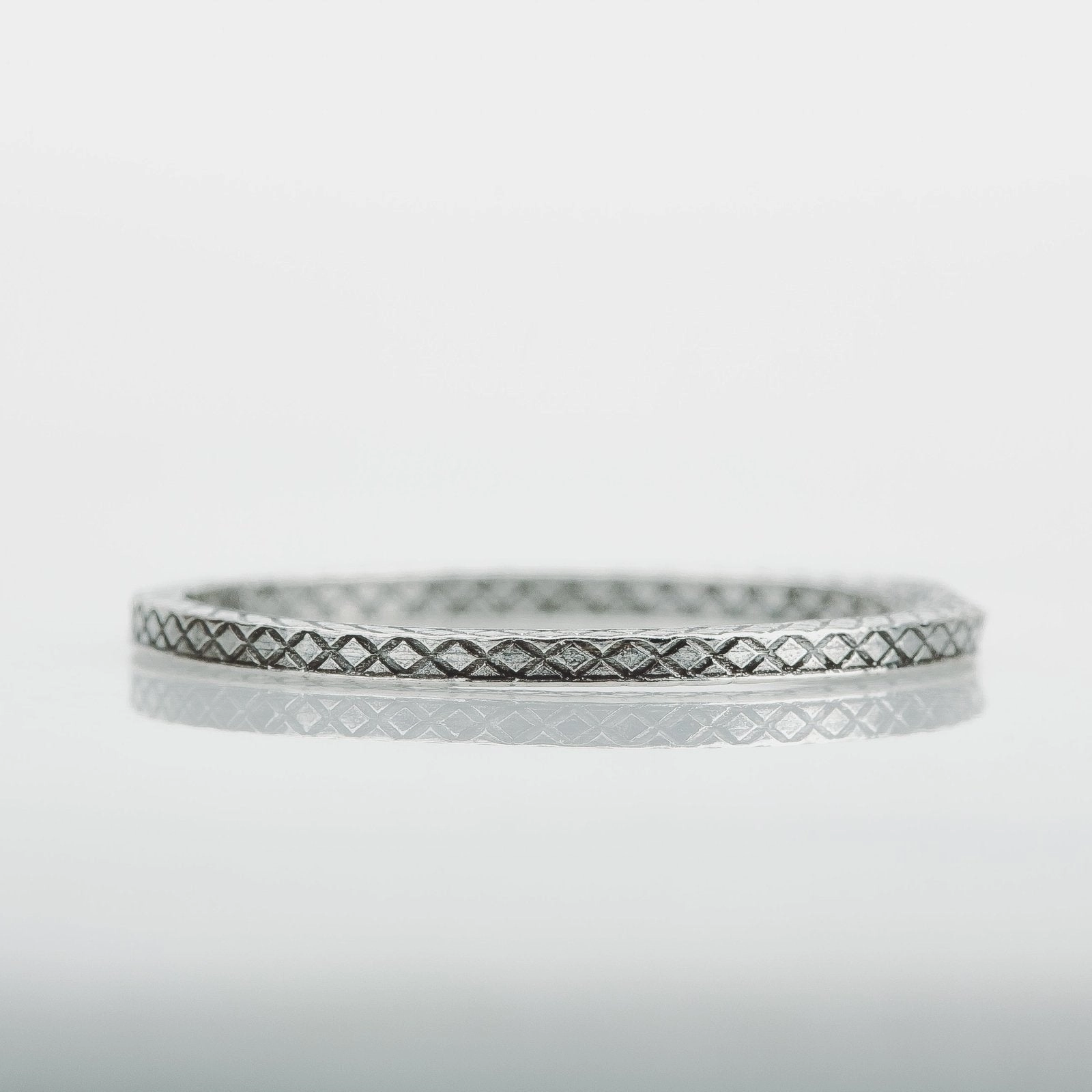 Cross Hatched Stacking Ring