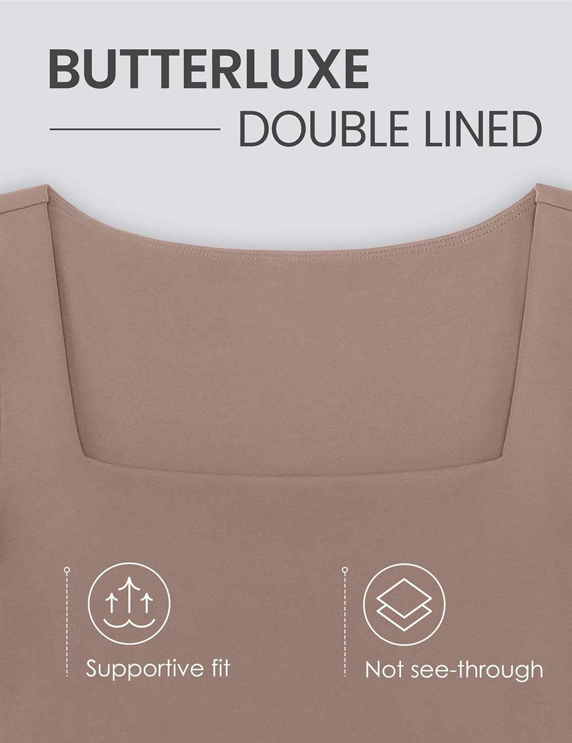 CRZ YOGA Womens Butterluxe Double Lined Long Sleeve Crop Top Square Neck Workout Athletic Casual Cropped Fitted Basic Shirts