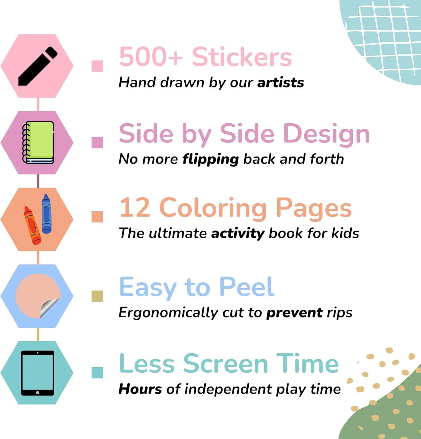 Cupkin Snow Day Sticker Book Activity for Kids, Side by Side Winter Sticker Book, Fun Kid Road Trip Activity, 500  Kids Stickers   12 Scenes and Coloring Pages, Crafts for Ages 2-8