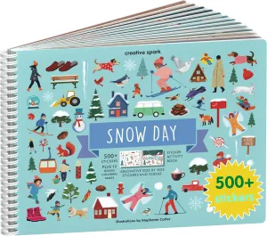 Cupkin Snow Day Sticker Book Activity for Kids, Side by Side Winter Sticker Book, Fun Kid Road Trip Activity, 500  Kids Stickers   12 Scenes and Coloring Pages, Crafts for Ages 2-8