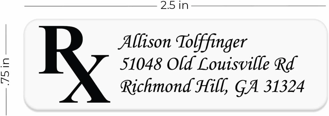 Custom Image Upload Italic Rolled Address Labels / 500 Personalized Return Address Labels/Designer Address Stickers in Elegant Plastic Dispenser