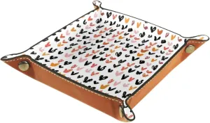 Cute Little Heart Pattern Desk Drawer Organizer Tray, Stacking Jewelry Organizer Trays for Women and Girls, Perfect for Earrings, Bracelets, Rings, Kitchen Cabinet and Entryway Table Key Tray