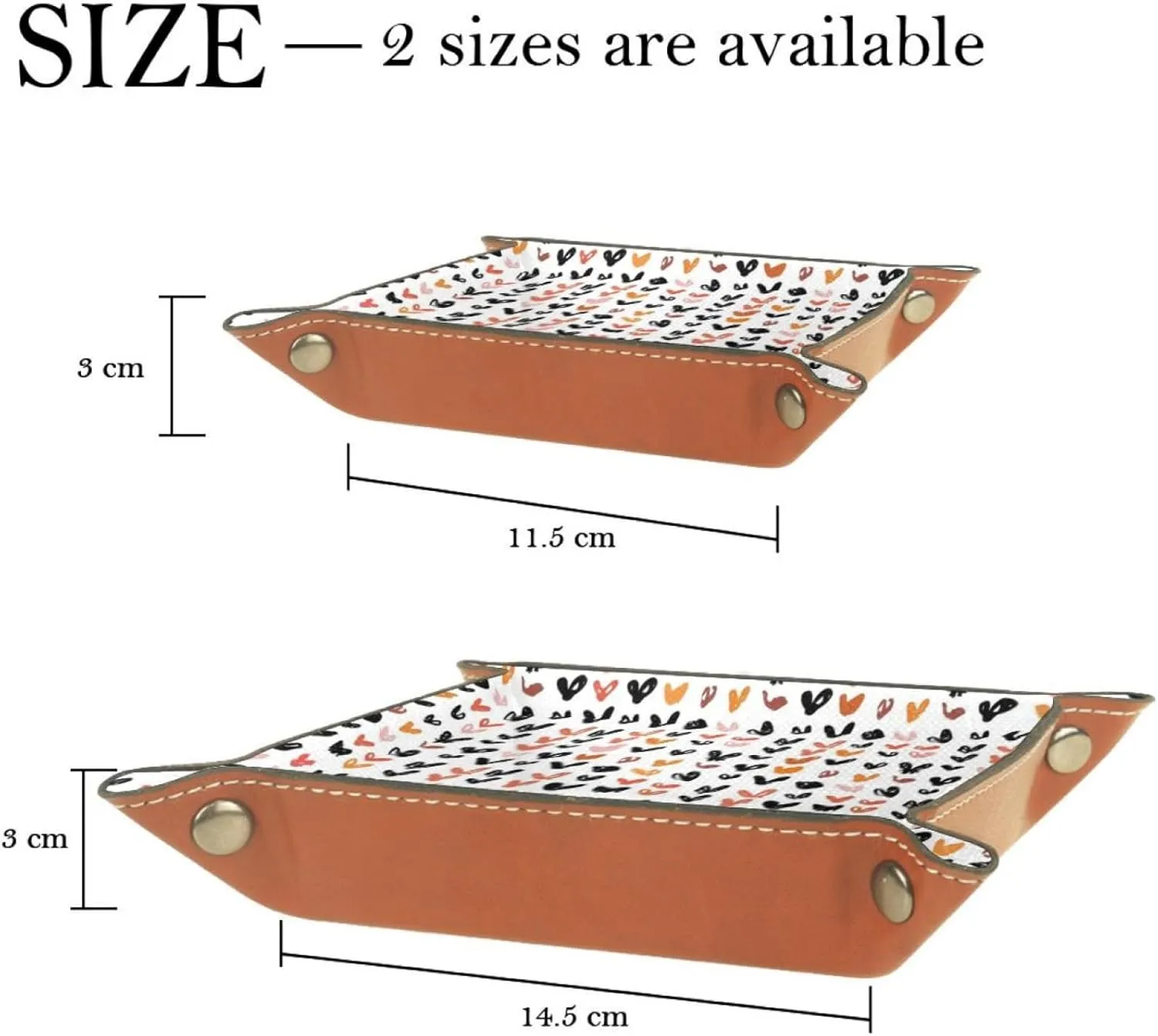 Cute Little Heart Pattern Stacking Jewelry Organizer Trays, Small Desk Drawer Organizer Tray for Women and Girls, Earring, Bracelet, and Ring Storage Tray, Key Tray