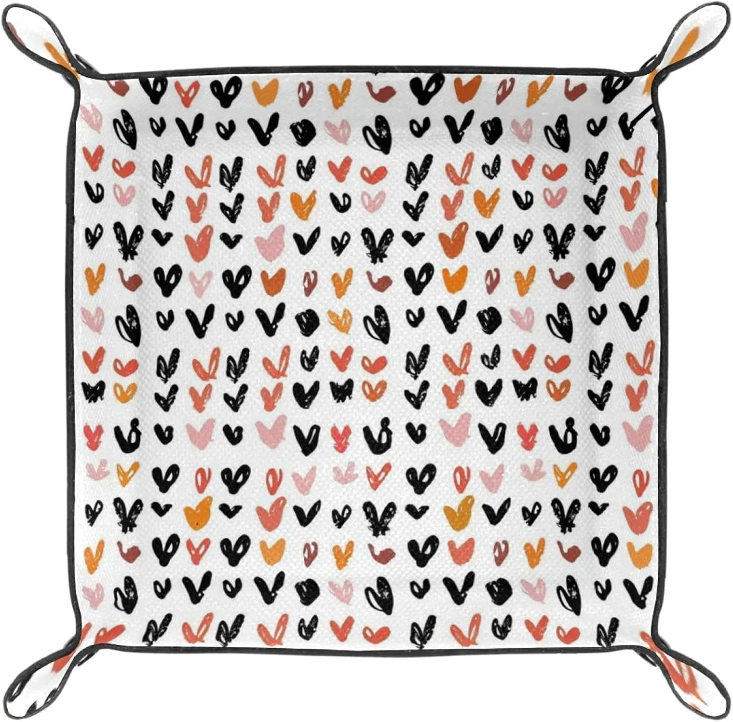 Cute Little Heart Pattern Stacking Jewelry Organizer Trays, Small Desk Drawer Organizer Tray for Women and Girls, Earring, Bracelet, and Ring Storage Tray, Key Tray