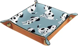 Cute Spotted Dog Stacking Jewelry Organizer Trays, Small Desk Drawer Earring Tray, Women's Girls Bracelet Storage, Key Tray for Entryway, Decorative Ring Organizer