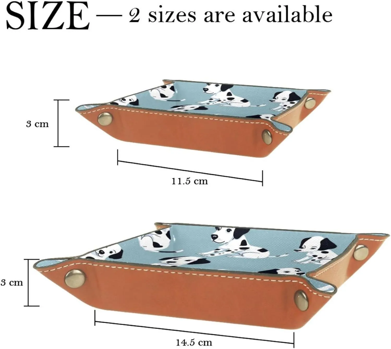 Cute Spotted Dog Stacking Jewelry Organizer Trays, Small Desk Drawer Earring Tray, Women's Girls Bracelet Storage, Key Tray for Entryway, Decorative Ring Organizer