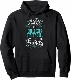 Cute Bullboxer Staffy Bull Shirt Family Dog Gift for Women M Pullover Hoodie