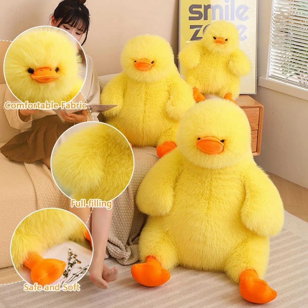 Cute Duck Plush Squishy Soft Stuffed Duck Plushie Pillow Doll Chubby Duck Stuffed Animals Pillow Giant Duck Plush Hugging Pillow Funny Duck Animals Throw Pillow Gift for Boys Girls