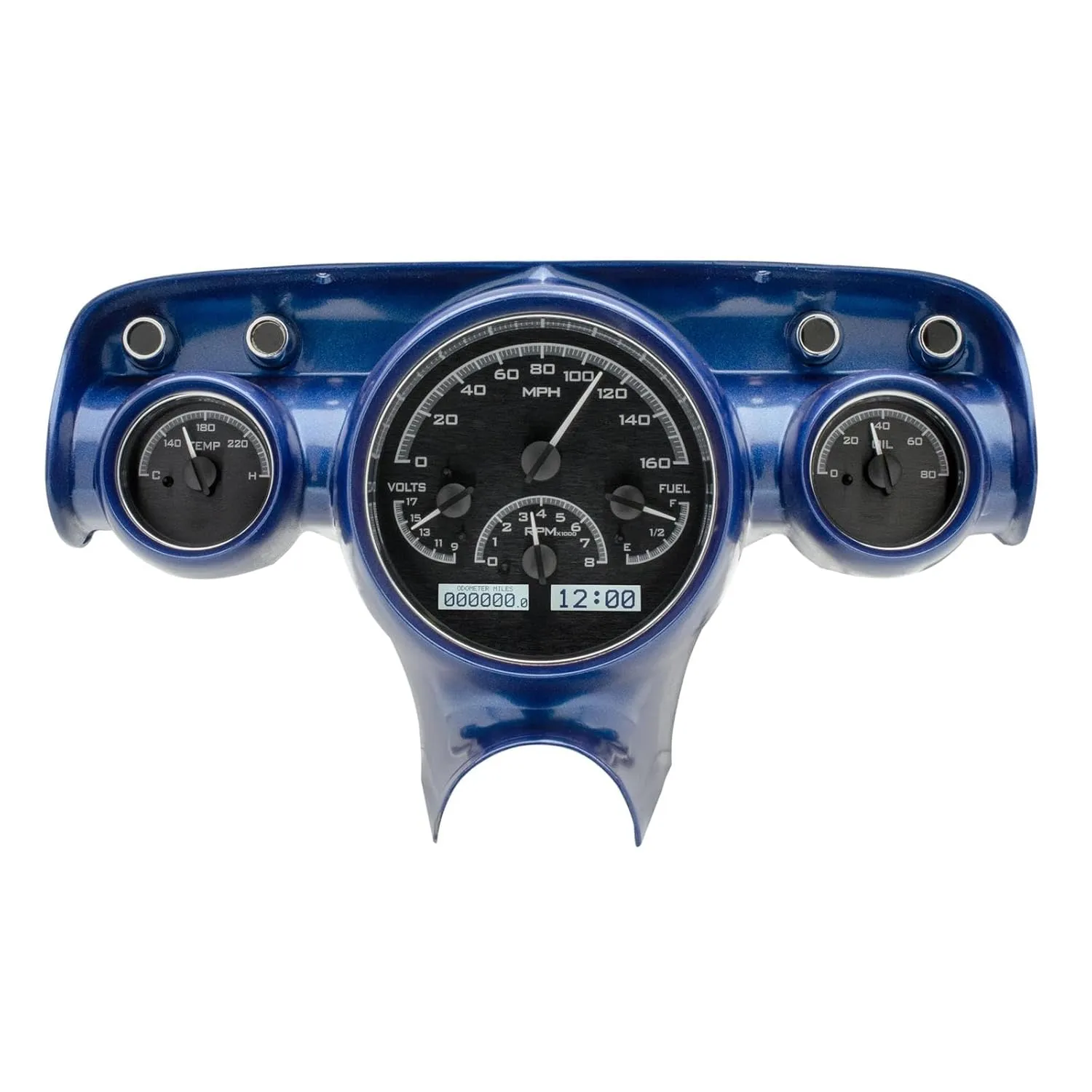 Dakota Digital 57 Chevy Car Analog Dash Gauges System Black Alloy White VHX-57C-K-W
