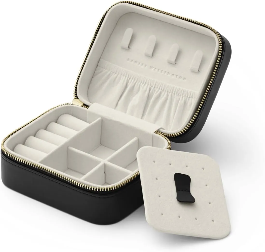 Daniel Wellington Travel Jewelry Box, PU Leather Jewelry Case to Organize Watches,Rings, Necklaces, Earrings