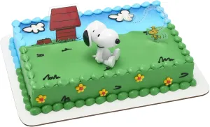DecoSet® Peanuts® Snoopy® and Woodstock® Cake Topper, 3-Piece Cake Decoration | For Birthday, Parties, Celebration