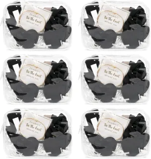 DEEKA 30 Pcs Bridesmaid Proposal Bag Set Gift Clear Makeup Toiletry Bag Bachelorette Party Favors Sunglasses Hair Claw Clips Scrunchies Knot Bracelets Bridal Wedding Party Gifts (Black)