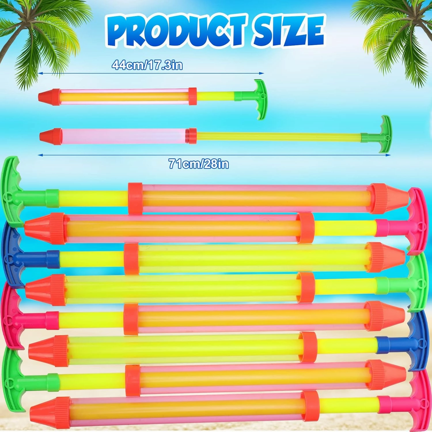 Deekin 36 Pcs Water Gun Pool Toys Plastic Squirt Gun with Scale for Swimming Pool, Beach, Water Park, Garden, Indoor and Outdoor Game (Bright Colors,17.3 Inch)