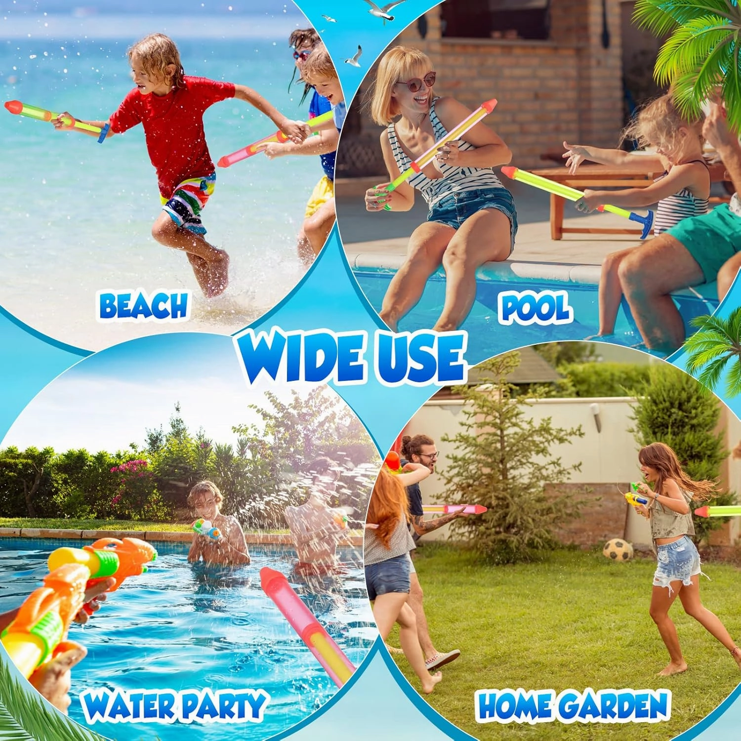 Deekin 36 Pcs Water Gun Pool Toys Plastic Squirt Gun with Scale for Swimming Pool, Beach, Water Park, Garden, Indoor and Outdoor Game (Bright Colors,17.3 Inch)