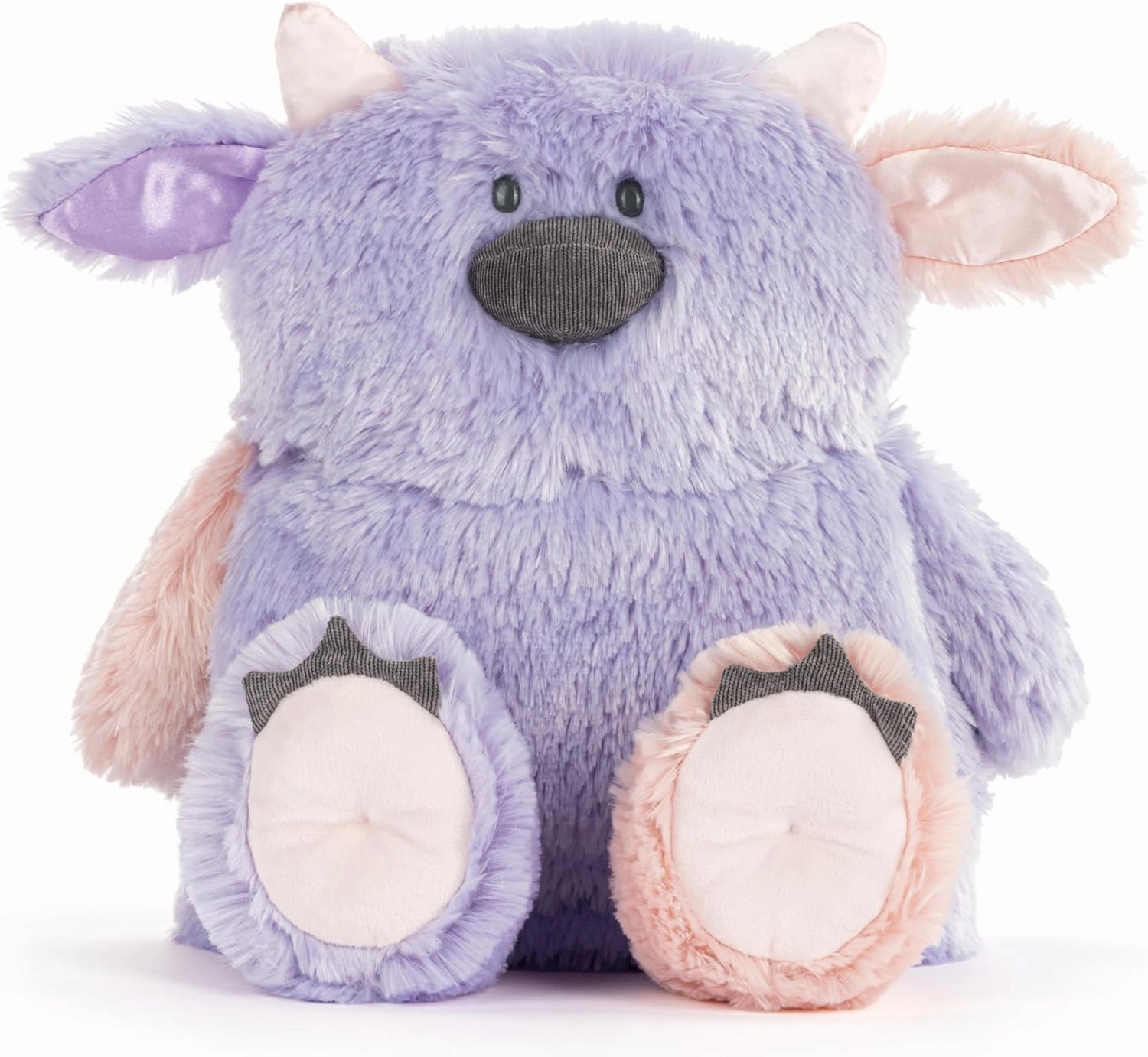 DEMDACO Calming Cuddlers 14 x 11 Inch Polyester Huggable, Soft Plush, Toy, Stuffed Animal, Purple and Pink, Monster
