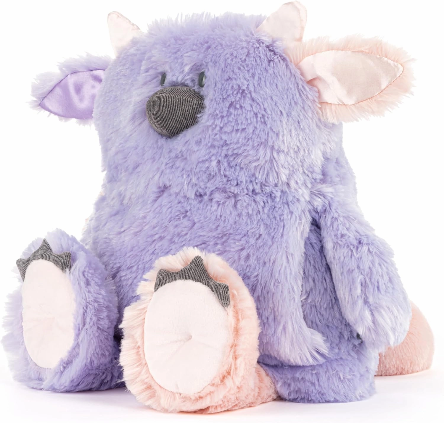 DEMDACO Calming Cuddlers 14 x 11 Inch Polyester Huggable, Soft Plush, Toy, Stuffed Animal, Purple and Pink, Monster