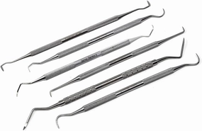 Dental Scaler Anterior Posterior New Periodontics Instrument 6 Pcs Set Includes Sickle H6/H7, Towner Jaquette U15/30, Scaler U30/33, Heidbrink H2/3 Made of Stainless Steel Double Ended Picks