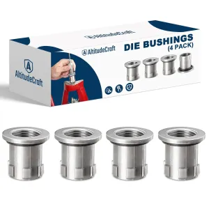 Die Bushings (4 Pack) Compatible with Hornady Lock-N-Load Single-Stage and Progressive Press, Quick-Change Bushing System for Reloading