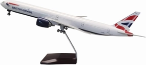Die Cast Plane 47CM for Boeing B777 777 British Decorate Airplane Model Resin Plane Toys Home Decor Display Finished Metal Airplane(White Without Light)
