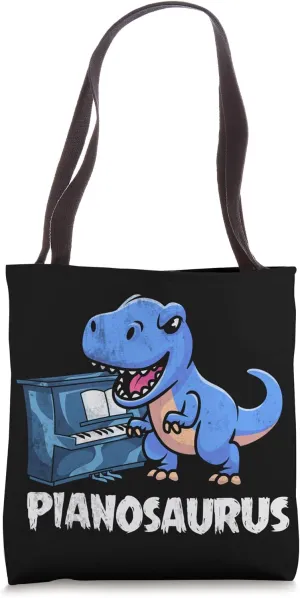 Dinosaur Pianist Classical Musician T Rex Gift Piano Tote Bag