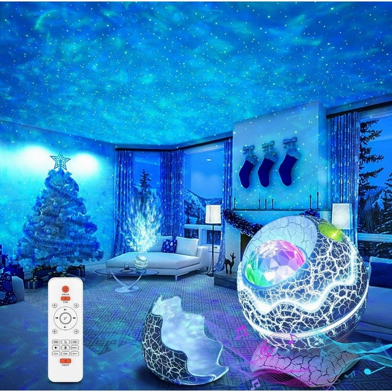 Dinosaur Egg Star Projector for Bedroom, Night Light Projector with Music Bluetooth Speaker