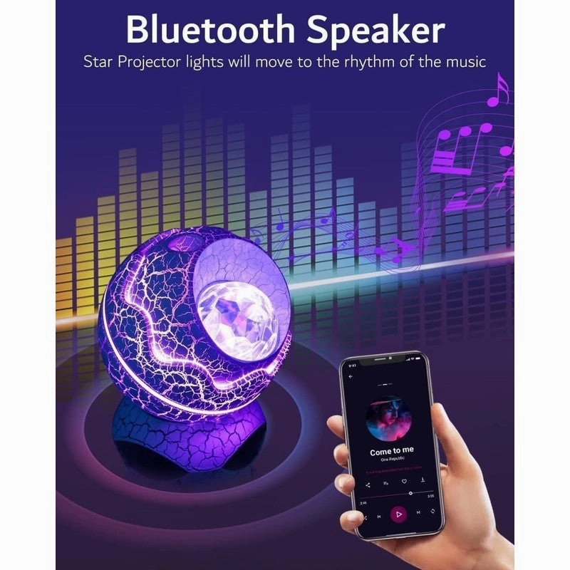 Dinosaur Egg Star Projector for Bedroom, Night Light Projector with Music Bluetooth Speaker