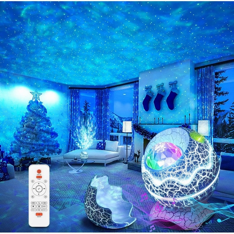 Dinosaur Egg Star Projector for Bedroom, Night Light Projector with Music Bluetooth Speaker