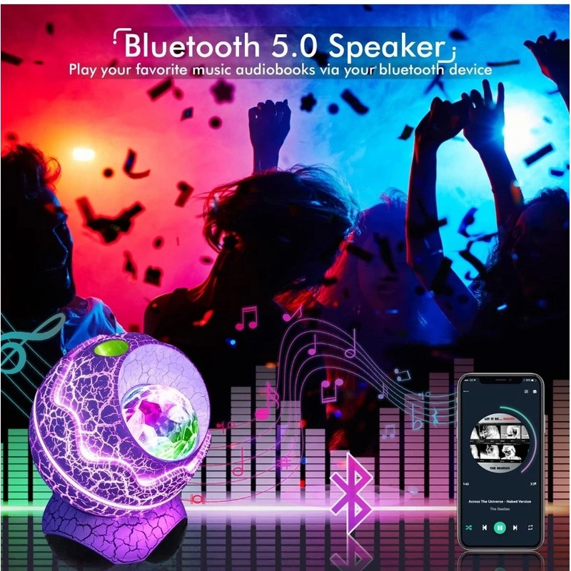 Dinosaur Egg Star Projector for Bedroom, Night Light Projector with Music Bluetooth Speaker