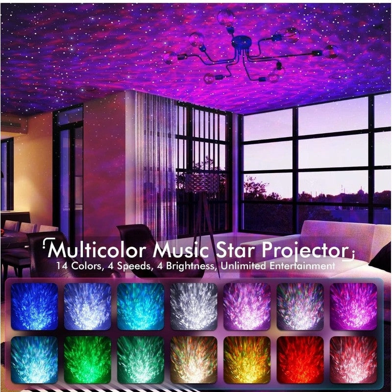 Dinosaur Egg Star Projector for Bedroom, Night Light Projector with Music Bluetooth Speaker