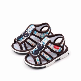 Dinosaur Patch Hollow Out Musical Booties - Brown
