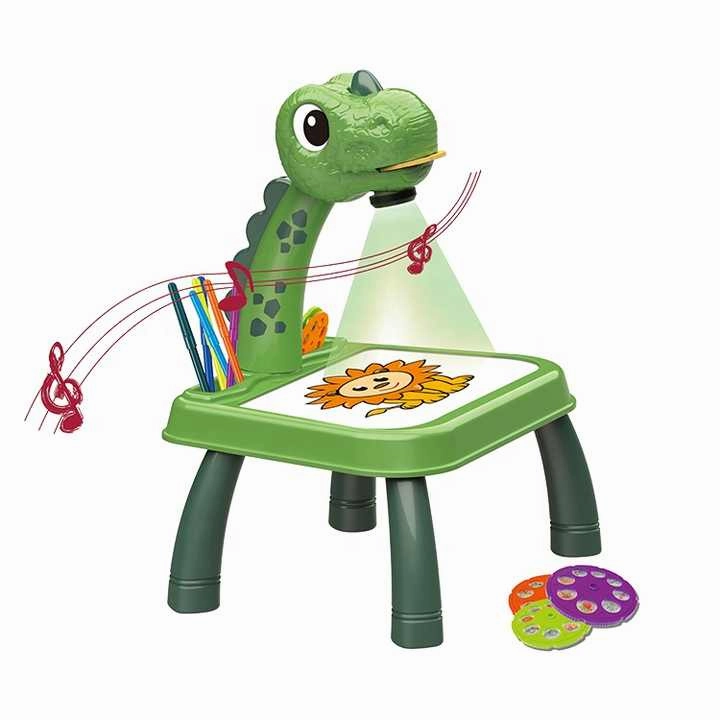 Dinosaur Projector Painting Desk Fun & Educational Drawing Toy for Kids (Battery Operated)