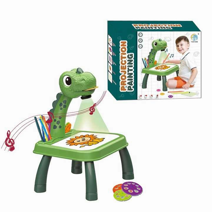 Dinosaur Projector Painting Desk Fun & Educational Drawing Toy for Kids (Battery Operated)