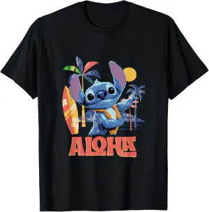 Disney Lilo & Stitch Aloha Hula Dance Distressed T-Shirt