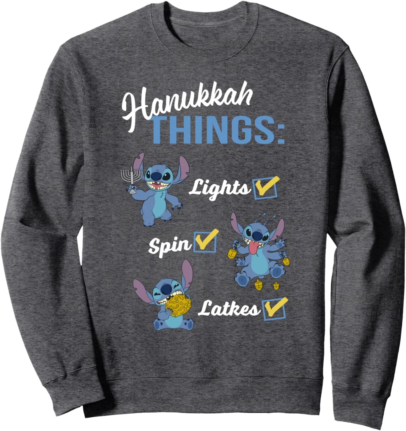 Disney Lilo & Stitch Hanukkah Things Checklist Sweatshirt