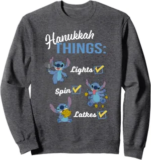 Disney Lilo & Stitch Hanukkah Things Checklist Sweatshirt