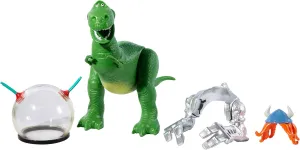 Disney Pixar Toy Story 25th Anniversary Rex Figure in True to Movie Scale with Viking Helmet, Gamer Dome Helmet and Robot Arms, Highly Posable for Story Play, Collectible Adult and Kids