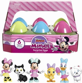 Disney Junior Minnie Mouse 6-Pack Surprise Eggs, Includes Characters and Stickers, Easter Gifts and Basket Stuffers, Kids Toys for Ages 3 Up by Just Play