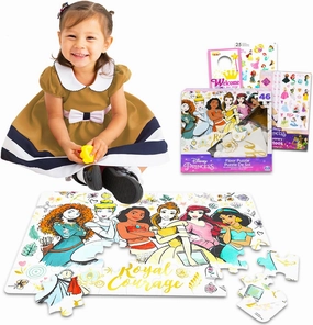 Disney Princess Floor Puzzle for Kids, Toddlers - Princess 46 Piece Puzzle Bundle with Stickers and More | Disney Princess Toys and Games
