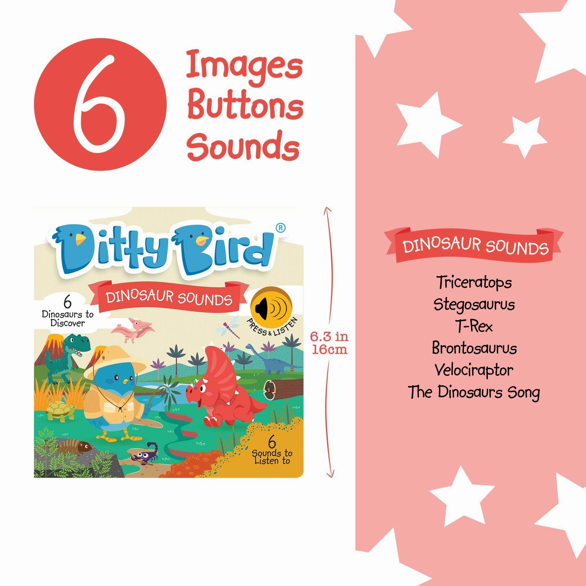 Ditty Bird Dinosaur Sounds Musical Book