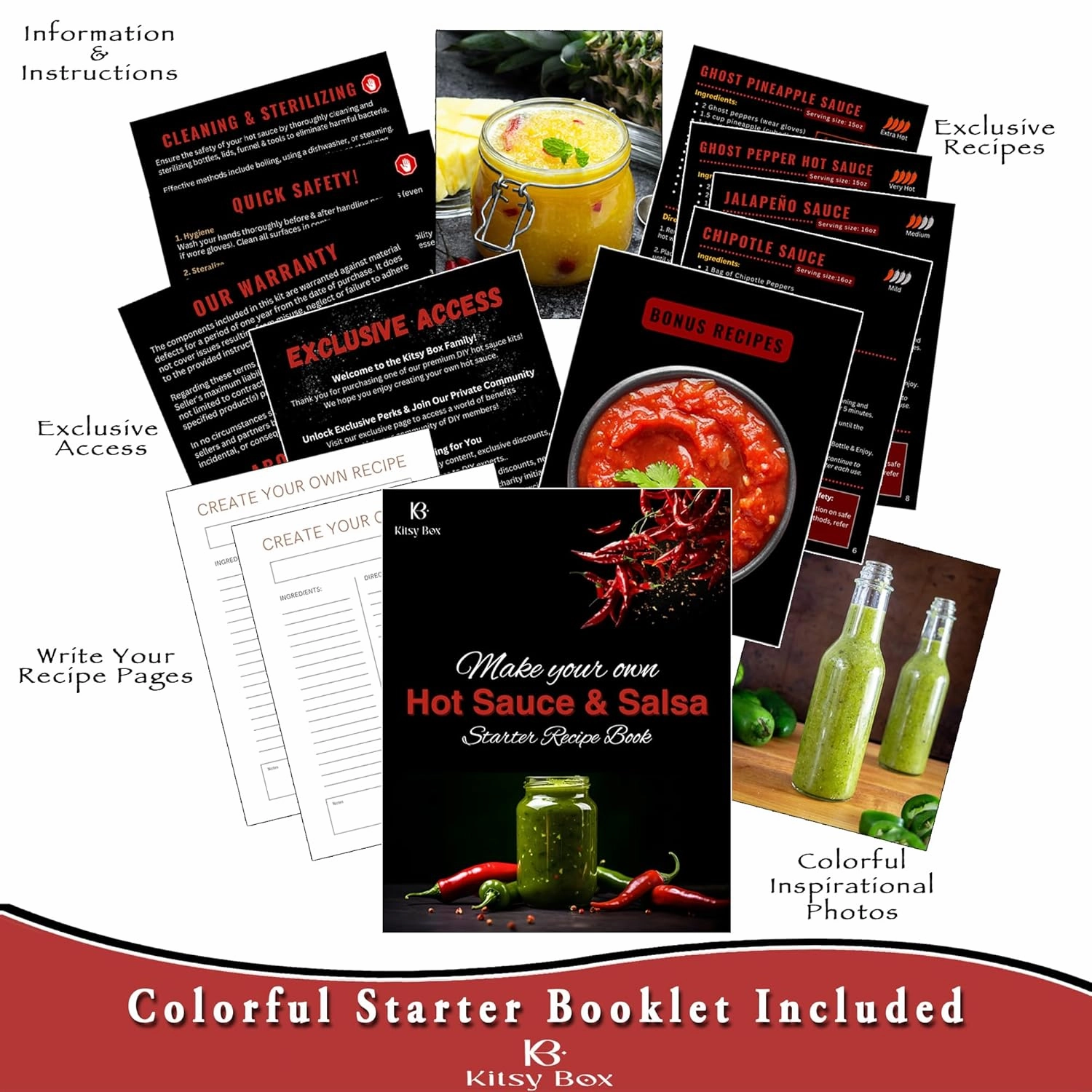 DIY Hot Sauce Making Kit – Gift Set with 4 Types of Peppers, Including Ghost Pepper – Make Your Own Hot Sauce – Great Gift for Dad, Birthday, or Father's Day