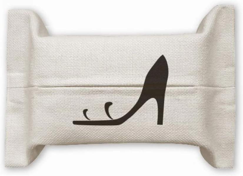 DIYthinker Black High Heels Simple Graphics Outline Tissue Paper Cover Holder Cotton Linen Bag
