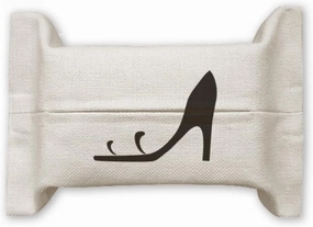 DIYthinker Black High Heels Simple Graphics Outline Tissue Paper Cover Holder Cotton Linen Bag