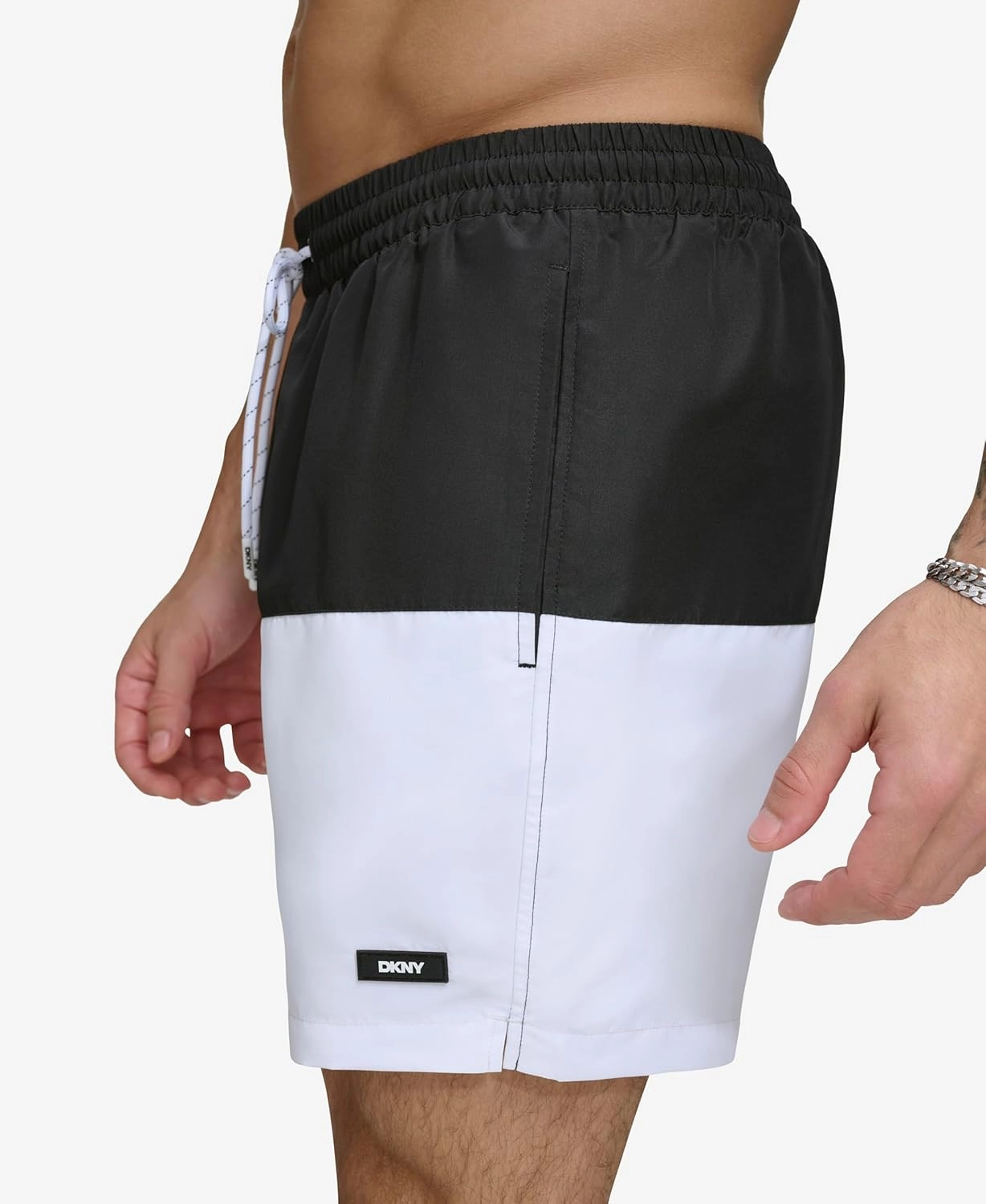 DKNY Men's Lightweight Quick Dry Volley UPF 40  Protection Swim Trunk