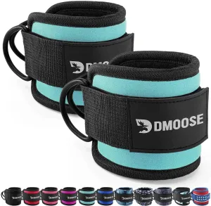 DMoose Fitness Ankle Straps for Cable Machines - One Size Fit with Premium Padding, Glute Kickback Ankle Strap for Women & Men, Cable Attachments for Gym, Booty Workouts, Leg Extension & Hip Abductors