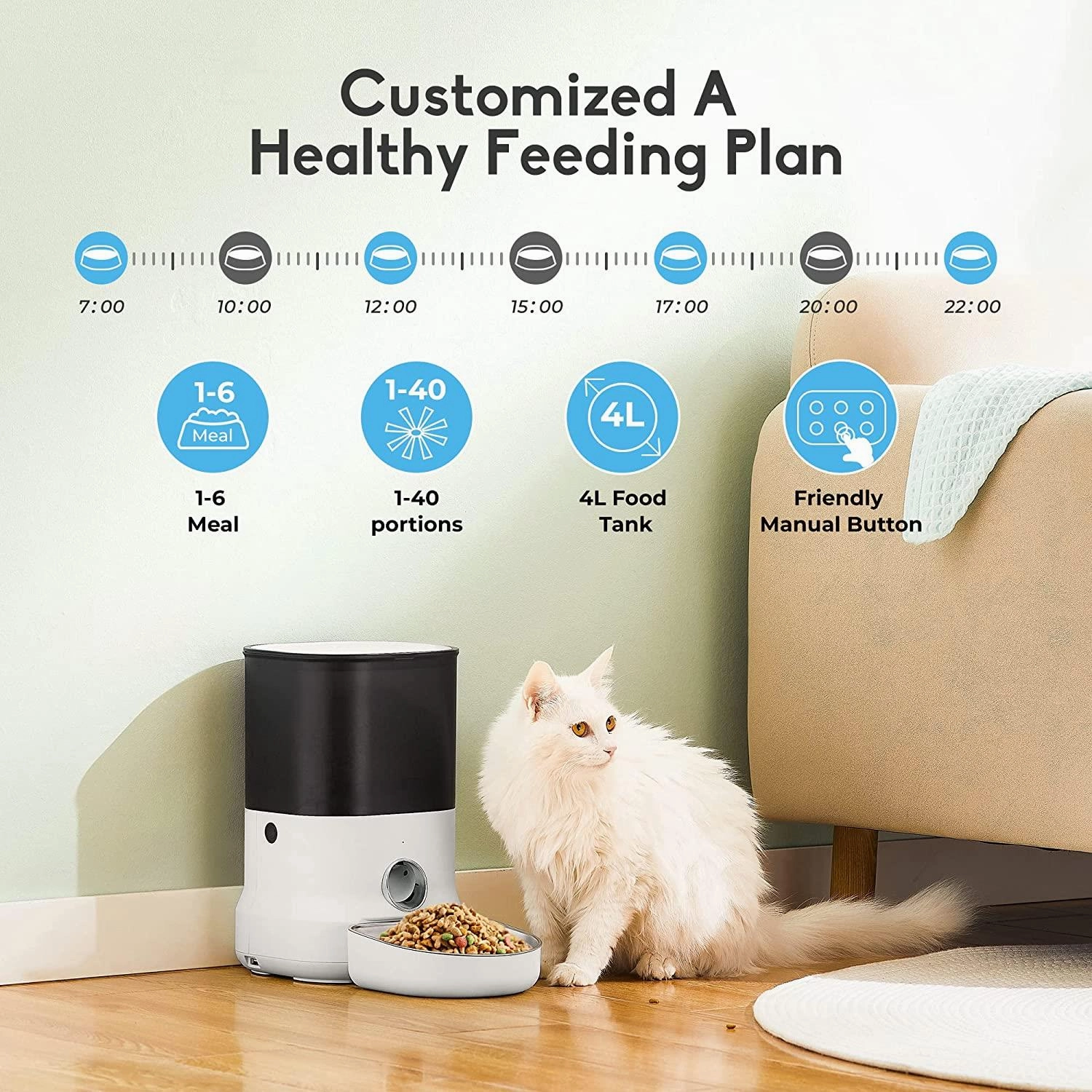 Dogness F12 Cube Programmable Feeder 4L – White