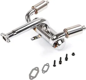 Double Exhaust Pipe Kit for 1/5 HPI ROFUN BAHA ROVAN King Motor Baja 5B Rc Car Parts