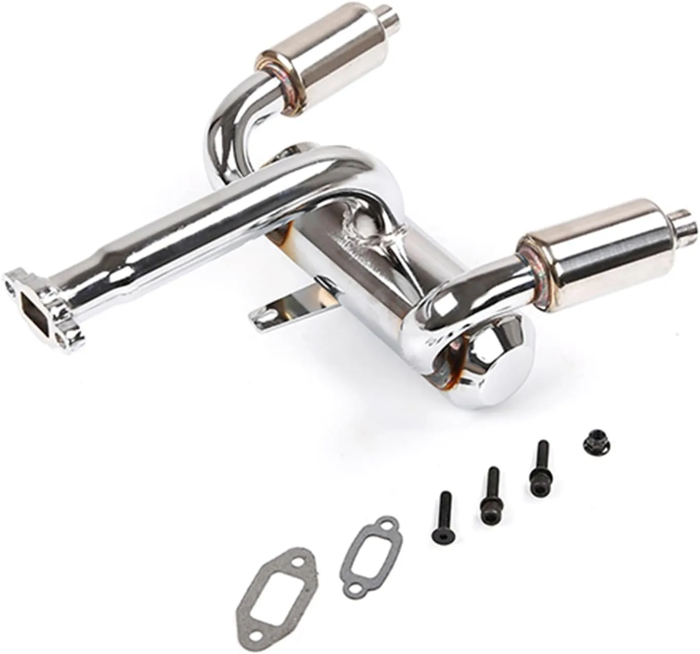 Double Exhaust Pipe Kit for 1/5 HPI ROFUN BAHA ROVAN King Motor Baja 5B Rc Car Parts
