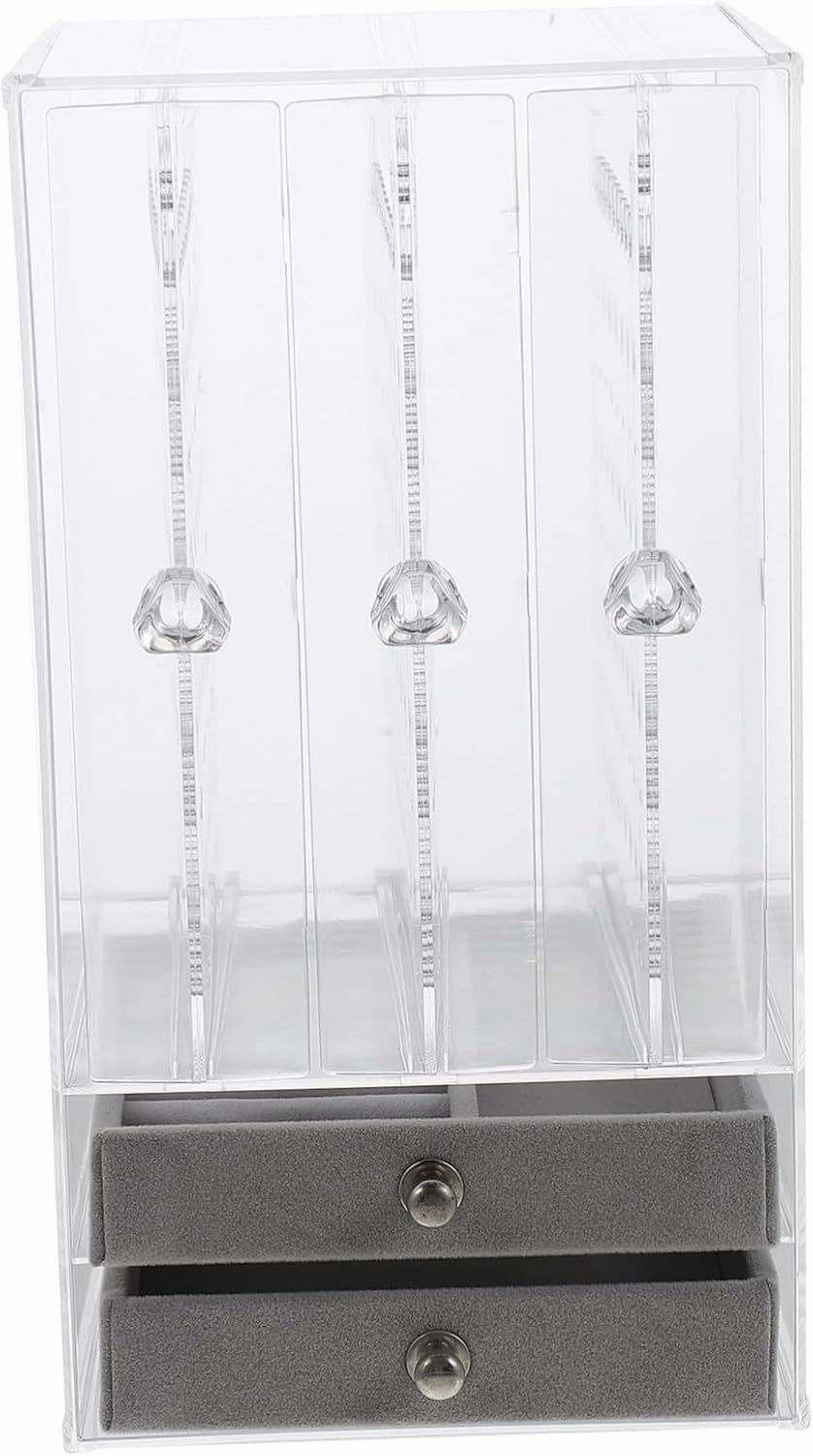 Double Transparent Jewelry Storage Box Stylish Earring Necklace Display Case with Lid for Home Store Use Organizer for Elegant Jewelry Presentation