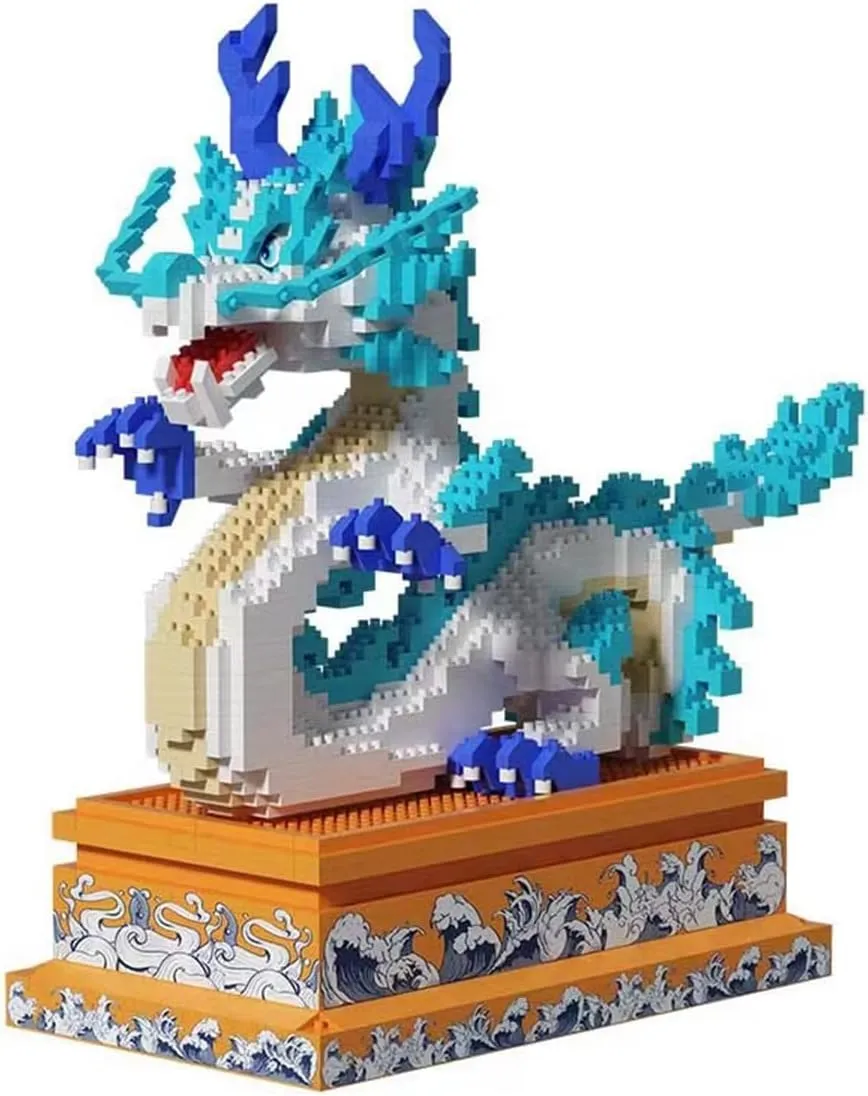 Dragon Series Auspicious Lucky Dragon Micro Building Blocks Set (2020Pieces,Base with Storage Function)-Toys Gifts for Kid and Adult